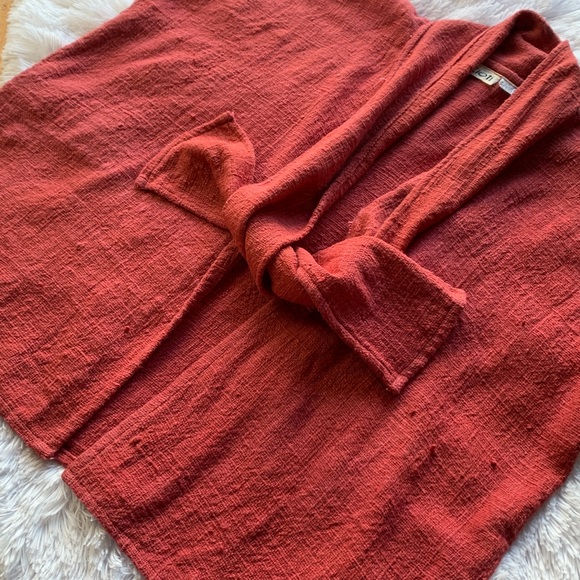 Kioti Vintage Handmade Textured Kimono Styled Boho Minimalist Open Front Top - Picture 16 of 16